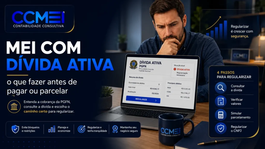 MEI com dívida ativa, PGFN, DAS atrasado e regularização do CNPJ